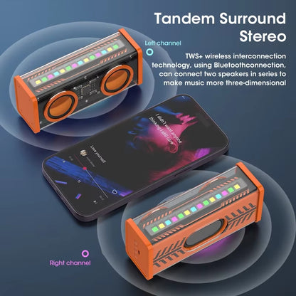 Glow Up Your Vibe! 🔊✨ Meet the Transparent Cyberpunk Bluetooth Speaker – Rhythm, Subwoofer, and Hands-Free Calls in Style! #MusicMood #TechTrends